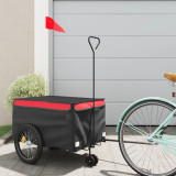 Remorca pentru biciclete, negru si rosu, 30 kg, fier GartenMobel Dekor, vidaXL