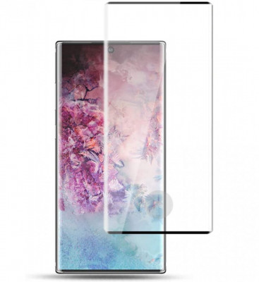 Folie de sticla Samsung Galaxy Note 10 cu margini colorate Negru foto