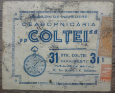 Reclama Ceasornicaria Coltei, Bucuresti// 1939 foto
