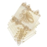 Set 6 servetele si napron cu margini brodate argintii