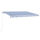 Cumpara ieftin Copertina retractabila manual cu LED, albastru/alb, 400x350 cm