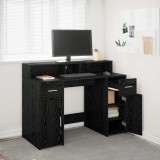 VidaXL Birou cu sertar Stejar negru 120 x 55 x 91 cm Lemn compozit