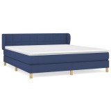 Cumpara ieftin Pat box spring cu saltea, albastru, 180x200 cm, material textil