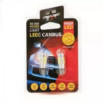 LED de Pozitie Canbus T10 12V 3.5W 300lm 6000K set 2buc CAN121 Carguard foto
