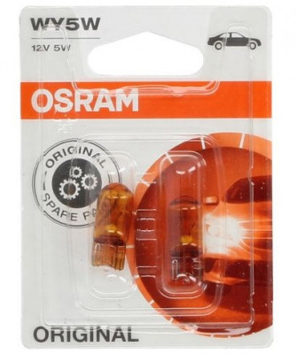 Set 2 Buc Bec Osram WY5W 12V 5W W2,1X9,5D Standard Portocaliu Blister 2827NA-02B foto