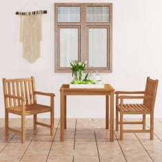 vidaXL Set mobilier gradina, 3 piese, lemn masiv de tec foto