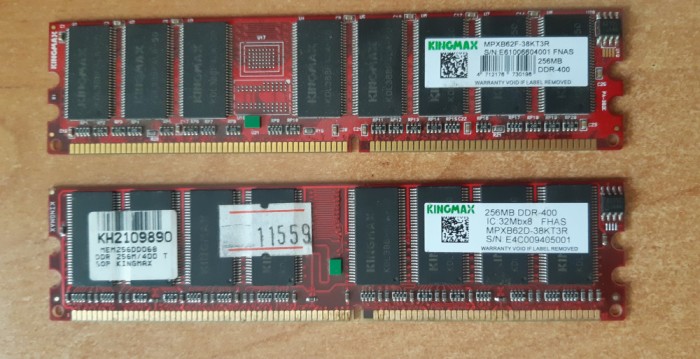 Memorie RAM Desktop PC (dual-channel) 512 MB (2 x 256) DDR, 400 Mhz