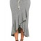 T693-18 Fusta midi, elastica, cu volanase si siret in talie