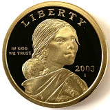 AMERICA 1 DOLLAR 2003 LITERA S, PROOF, ( SACAGAWEA.), KM#310, America de Nord, Bronz
