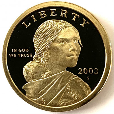 AMERICA 1 DOLLAR 2003 LITERA S, PROOF, ( SACAGAWEA.), KM#310 foto