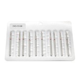 Set de 5 unități: Capăt de freză de diamant pentru cuticule, flacără, br&acirc;u roșu, 243/016R