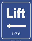 Placute braille lift cu sageata in stanga pentru nevazatori