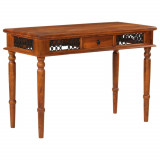 Birou Lemn Masiv Acacia 110x50x76 cm vidaXL Maro. Birou calculator cu sertar, stil antichizat. Mobilier birou rezistent si durabil