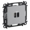 Priza USB tip A+C 3A 5V Legrand Valena Life aluminiu 753306