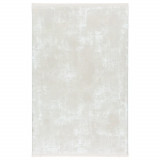 200x300 cm Covor Premium Alb/Crem, Margini cu Franjuri, Living/Hol/Dormitor, 60% Polipropilenă 40% Poliester, Modern, Model Velvetic