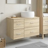 Cumpara ieftin Set dulap baie 2 buc. Stejar Sonoma 79,5 x 44,5 x 80 cm