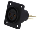 Soclu XLR mamă 3 PIN aurit 5A 19x24mm, CLIFF