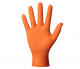 Set 50 Manusi Nitril Mercator PowerGrip M, Portocalii, Textura Diamant, Protectie Chimica, Groase, Rezistente