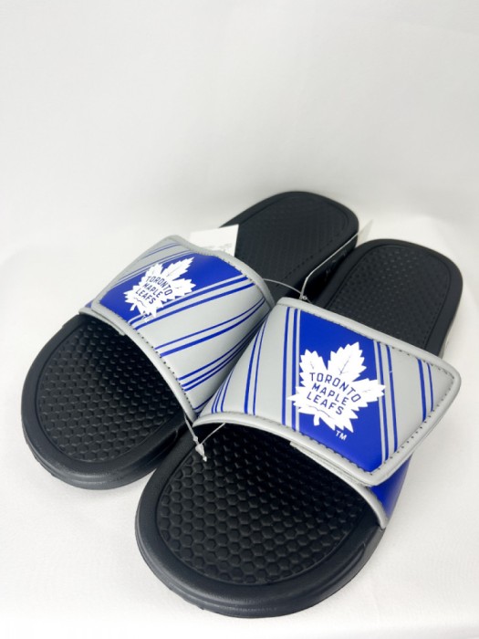 Toronto Maple Leafs papuci de bărbați Legacy Velcro Sport Slide Slipper - M = 42-43 EU