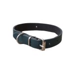Cumpara ieftin Zgarda Piele Naturala Albastru Mineral Caini Mici, 35cm, Ajustabila 22-30cm, Manuala, Talie S