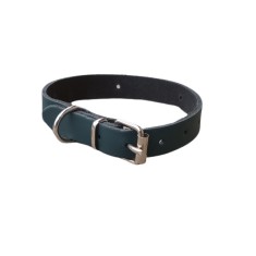 Zgarda albastru mineral, piele naturala, pentru caini mici, 35 x 1,5 cm