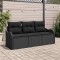 vidaXL Set de canapele pentru grădină cu pernă 3 pcs Negru Rattan poli 3354232