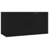 Dulap TV montat pe perete, negru, 80x34,5x40 cm