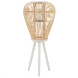 Suport de lum&acirc;nări tip felinar vertical, bambus natural
