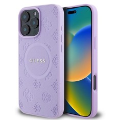 Husa Guess Saffiano Peony Classic Logo MagSafe iPhone 16 Pro, mov, GUHMP16LPSAPSMEU foto