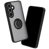 Husa pentru samsung galaxy s25 - magnet auto &Egrave;i inel rotativ, premium, negru