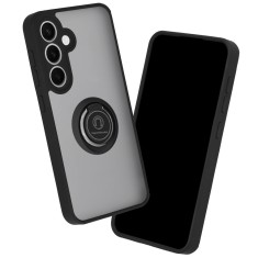 Husa pentru samsung galaxy s25 - magnet auto E?i inel rotativ, premium, negru foto