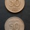 Lot monede argint - 2 x 50 &Ouml;re 1953 si 1954, Suedia - B 2163