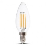BEC E14 CU FILAMENT LED DIMABIL 4W 3000K, V-TAC