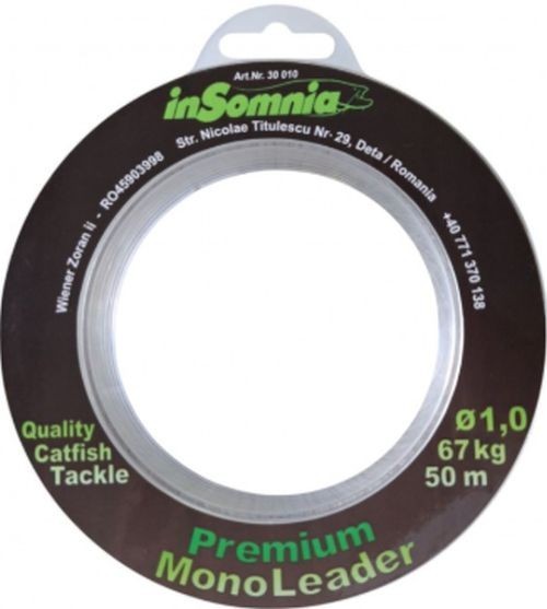 Fir INSOMNIA Monofilament Inaintas Leader Premium, Clear, 1.3mm, 92kg, 50m