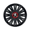 Set 4 capace roti Negre Cu Inel Rosu Active R16 Compatibil Cu Peugeot, Autohelix MSA