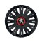 Set 4 capace roti Negre Cu Inel Rosu Active R16 Compatibil Cu Peugeot