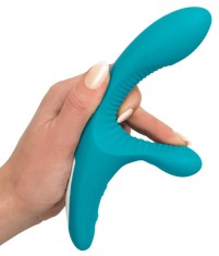Vibrator rabbit cu dubla stimulare, moale catifelat cu 2 motoare JAVIDA VIBE