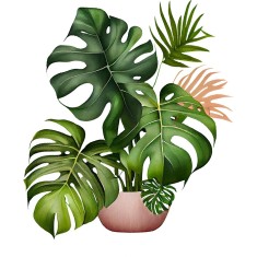 Sticker decorativ, Floare, Verde, 72 cm, 1261STK-6