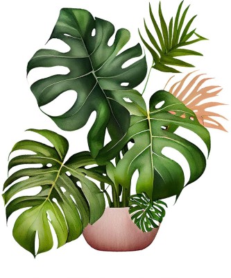 Sticker decorativ, Floare, Verde, 72 cm, 1261STK-6 foto