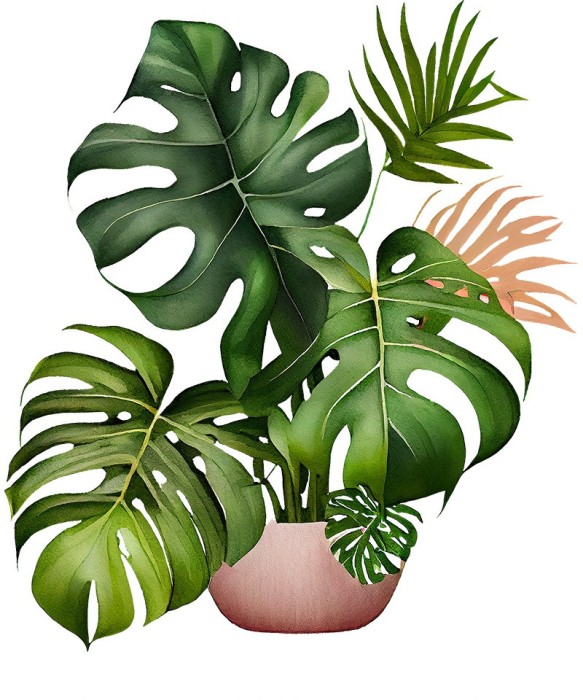 Sticker decorativ, Floare, Verde, 72 cm, 1261STK-6