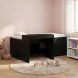 Cumpara ieftin Cadru de Pat Inalt pentru Copii cu Birou Negru 80 x 160 cm