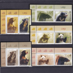 ROMANIA 2008 LP 1799 a URSI SERIE CU VINIETE MNH