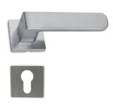 M&acirc;ner ușă interior M1032 crom satinat, rozetă yală pătrată slim 50x50mm, Italia, aliaj AlZn