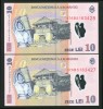 Q706 PERECHE CONSECUTIVA 10 LEI 2005 ( 2007 ) POLIMER DIN FISIC UNC NECIRCULATA seriile 076B5163427 si 076B5163428