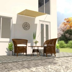 vidaXL Copertină retractabilă, galben și alb, 100 x 150 cm 145890