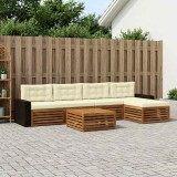 vidaXL Set de canapele de exterior 6 pcs Natural și Crem 3383273