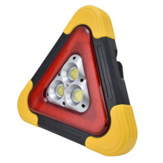 Lampa avertizare avarie, 3 LED COB, incarcare solara, USB, 12W foto