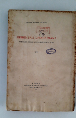 Arhitectura Carte veche Scoala romana din Roma Ephemeris Dacoromana volum 7 foto