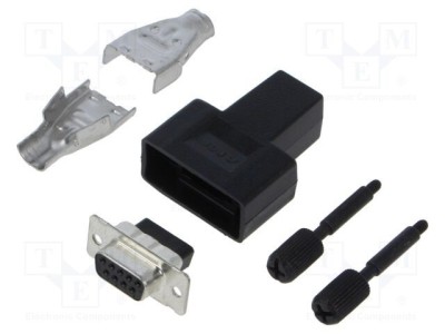 Conector D-Sub mamă drept negru UNC 4-40 TE Connectivity AMPLIMITE foto