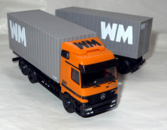 Herpa ( AWM ) Mercedes Actros containere mobile remorca WM 1:87 foto